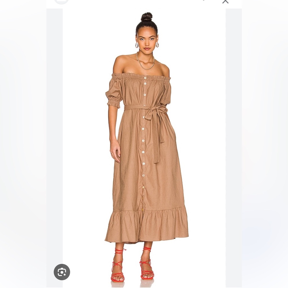 Tularosa Kami Midi Dress in Hazelnut - Size S